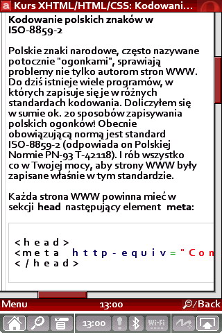 Opera Mini 4.1 beta LifeDrive - polská lokalizace